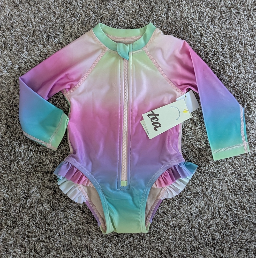 Tea Collection 6-9m Rainbow one-piece swimsuit